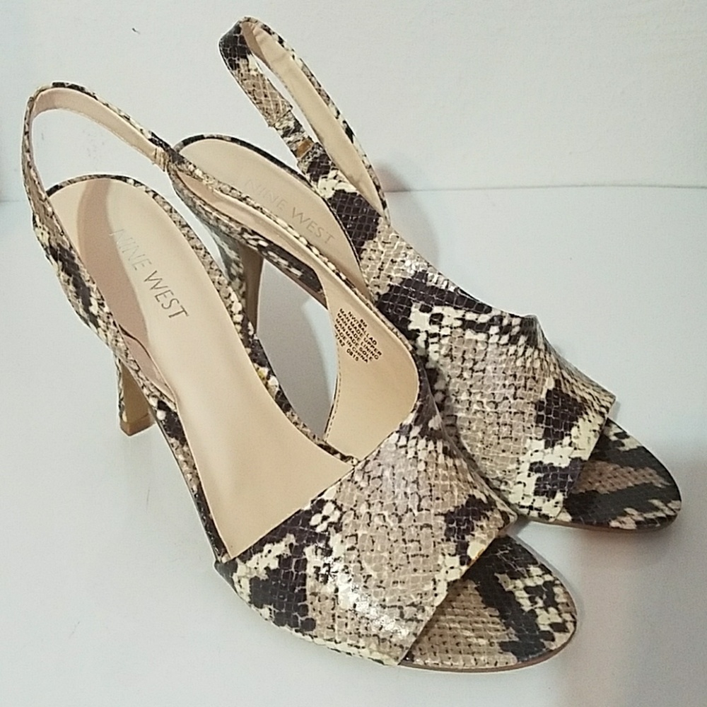Nine West Reptile Print Slingback Sandals
